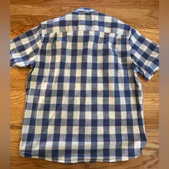 LL Bean Men’s Blue Check Button Down Shirt Medium - Picture 7 of 8